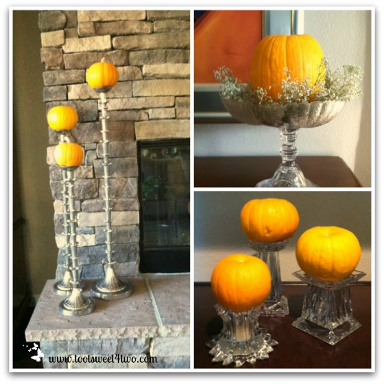Pumpkins in candle holders