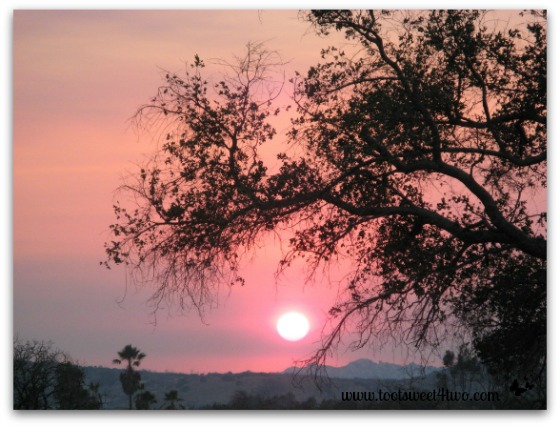 Sunset moon rising over our valley