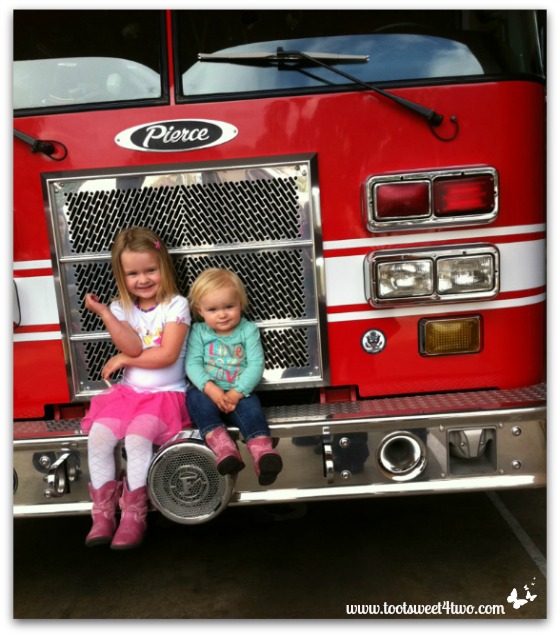The Princesses P on a fire truck