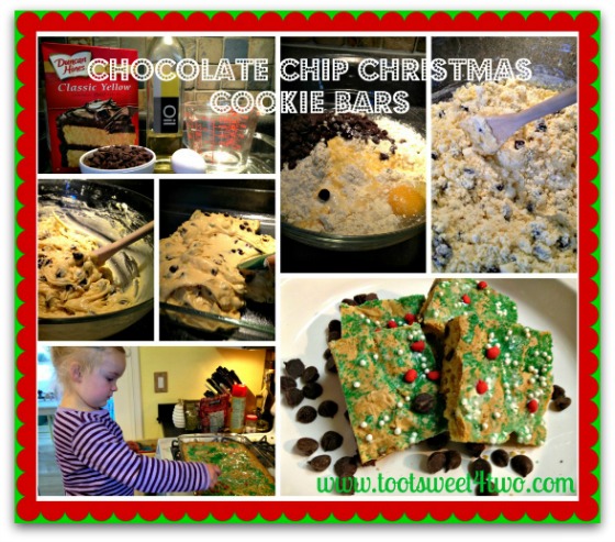 Christmas Chocolate Chip Cookie Bars collage