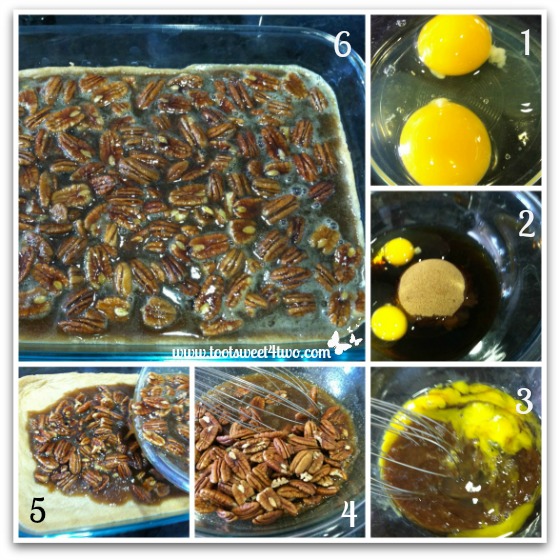 Making the topping for Salted Maple Pecan Pie Bars