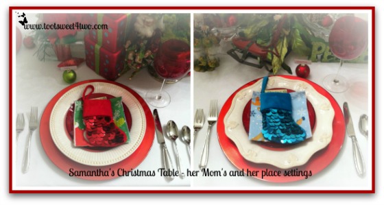 Placesettings for Samantha's Christmas Table