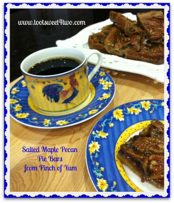 Salted Maple Pecan Pie Bars with coffee