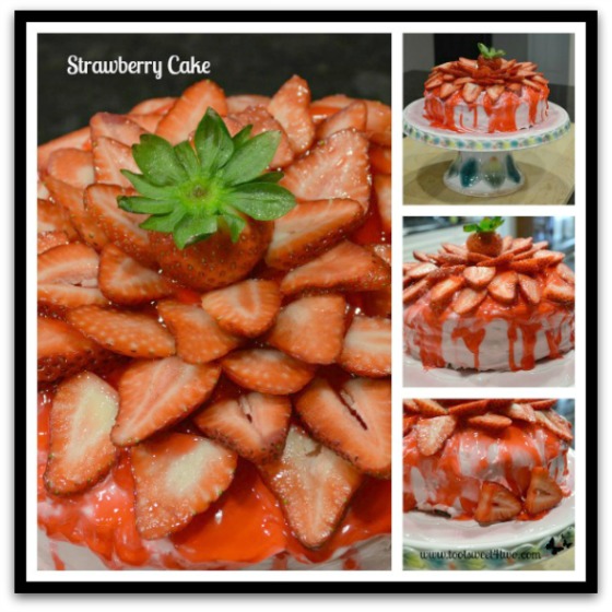 Melting Strawberry Cake collage