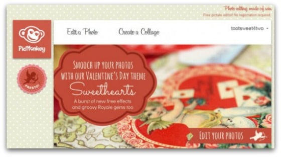 PicMonkey Sweethearts home page