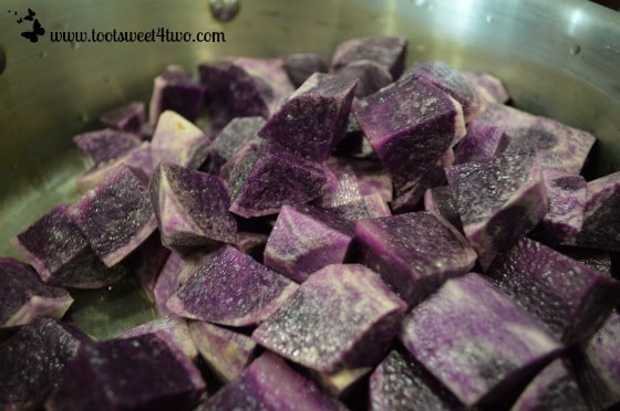 Purple Potatoes in a pot