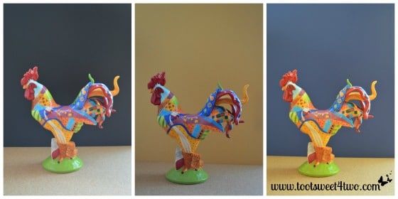 Rooster with 3 different backgrounds