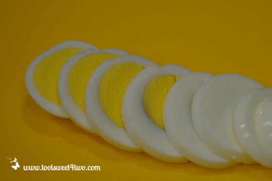 Sliced hard-boiled eggs