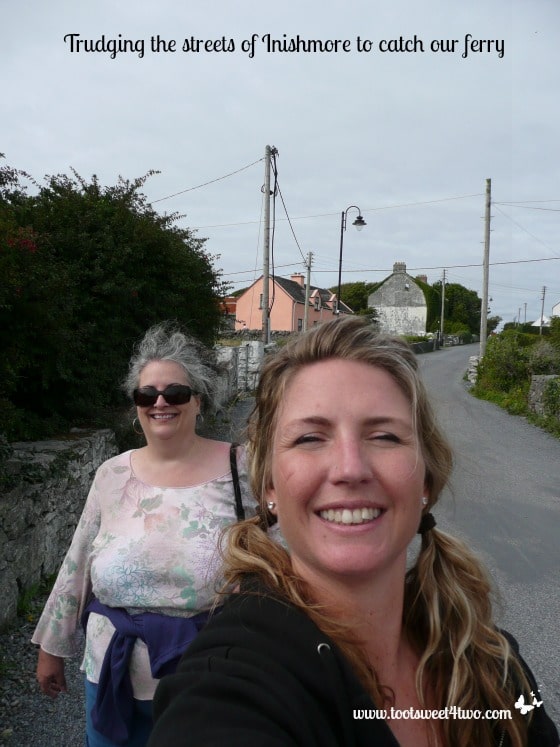 Trudging the streets of Inishmore to catch our ferry!