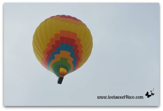 Yellow-centered Hot Air Balloon directly overhead
