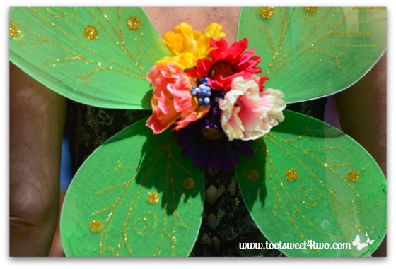 Green Fairy Wings with Flowers