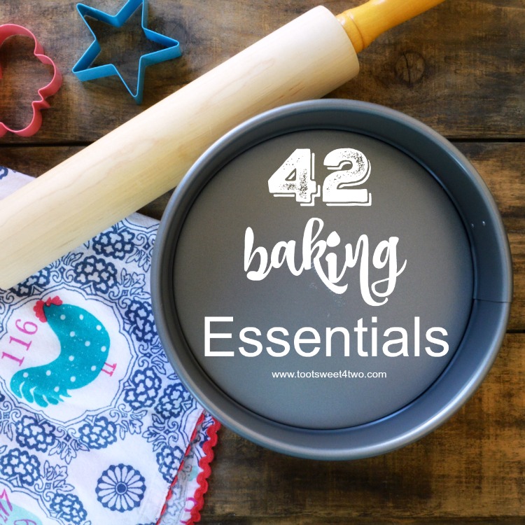 Do you know someone just getting their first place? Starting out, starting fresh, starting over? A baking enthusiast, bride-to-be, newlywed, recent graduate or someone just getting their first apartment or home? A comprehensive list of baking supplies and essential baking equipment for the home baker, 42 Baking Essentials includes a FREE printable checklist to use as a reference to start your baking tools, baking utensils and kitchen baking equipment and supplies collection or to use as a checklist for your household inventory binder. | www.tootsweet4two.com