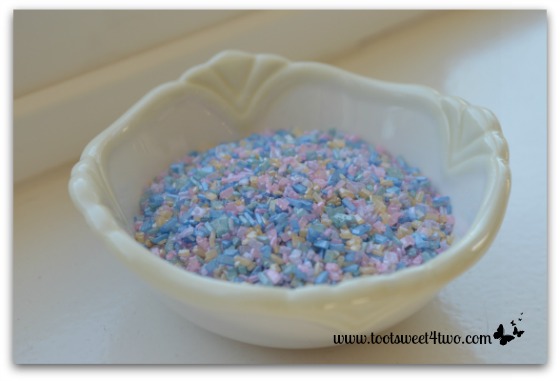 Close-up of pastel colored sprinkles
