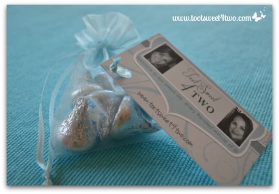 Easy Party Favors Featuring You - put one end of ribbon into punched hole of business card
