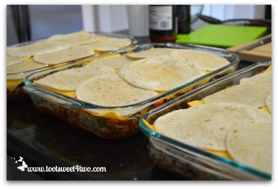 Add another layer of flour tortillas - Charlie's Lite Layered Mexican Casserole