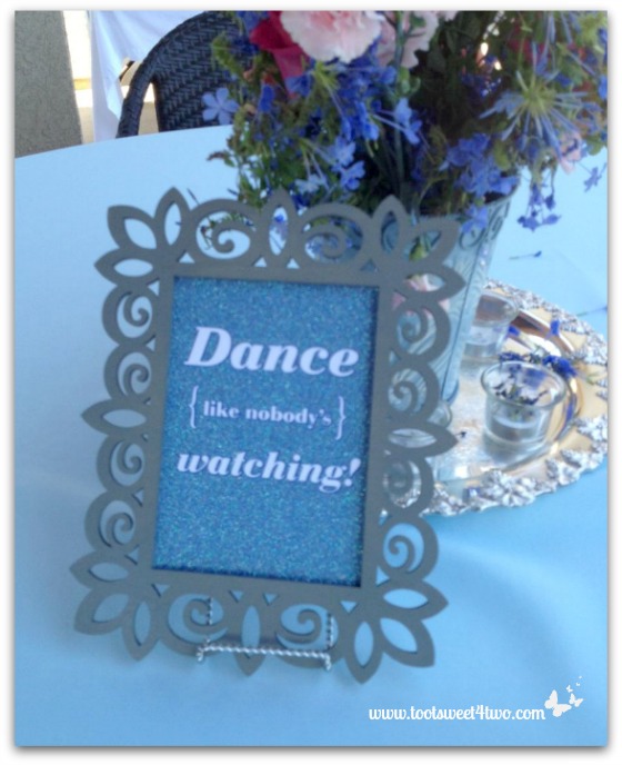 Dance picture on a party table