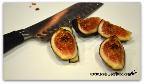 Cut black figs for Black Fig Parfait