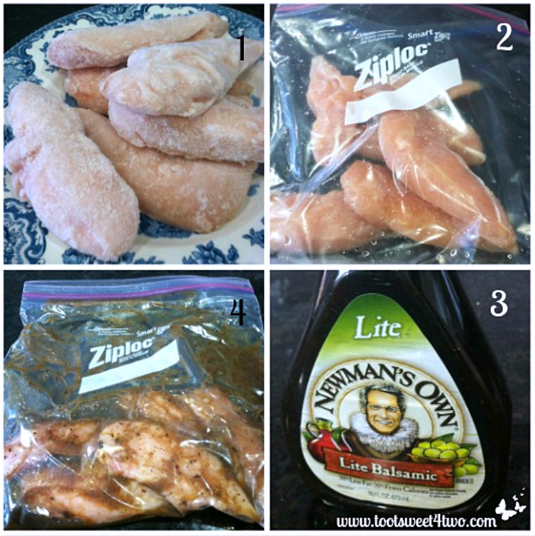 Marinate chicken for Grilled Balsamic Chicken Breast Tenders