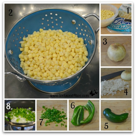 Preparing veggies for Mini Jalapeno Cornbread Muffins