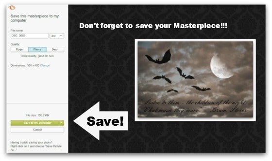 Step #20 - Save your masterpiece