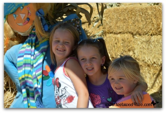 The girls with the Daisy Scarecrow at the Straw Maze