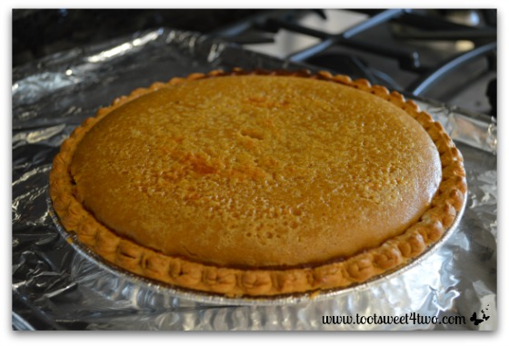 Baked pumpkin pie - the crust is just a tad dark