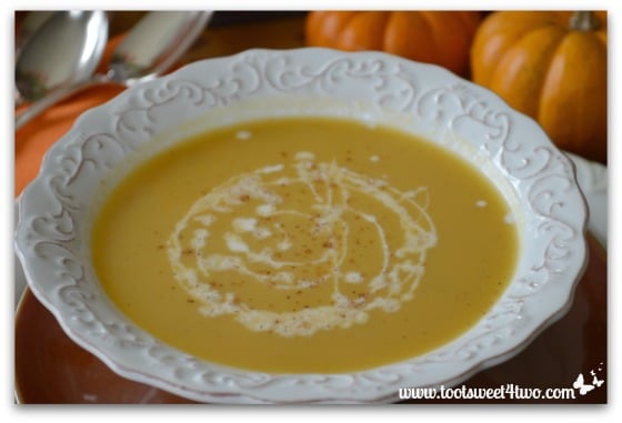 Creamy Pumpkin Soup with more cream and nutmeg