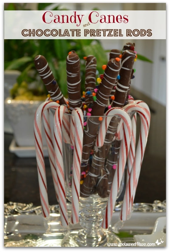 Candy Canes and Chocolate Pretzel Rods