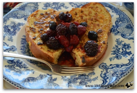 French Toast with Maple Pecan Clusters Crunch and berries