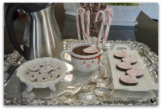 Hot Chocolate and Peppermint Peeps with Chocolate Rings with Sprinkles