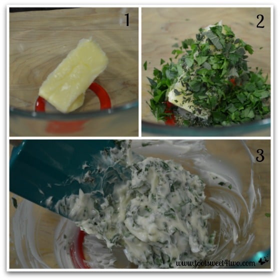 Making Parsley, Sage, Rosemary and Thyme butter