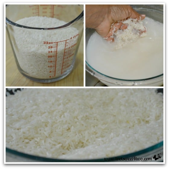 Preparing the rice for Sita's Calypso Rice
