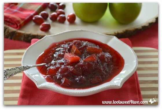 Sour Apple Cranberry Sauce on the table