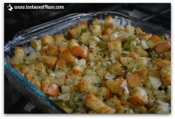 Stuffing out of the oven