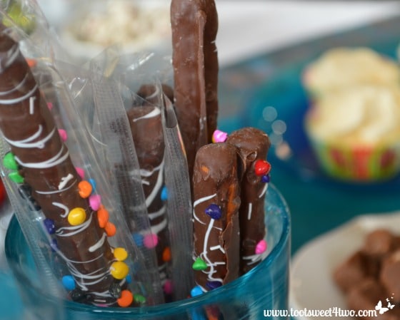 Chocolate-covered pretzel rods