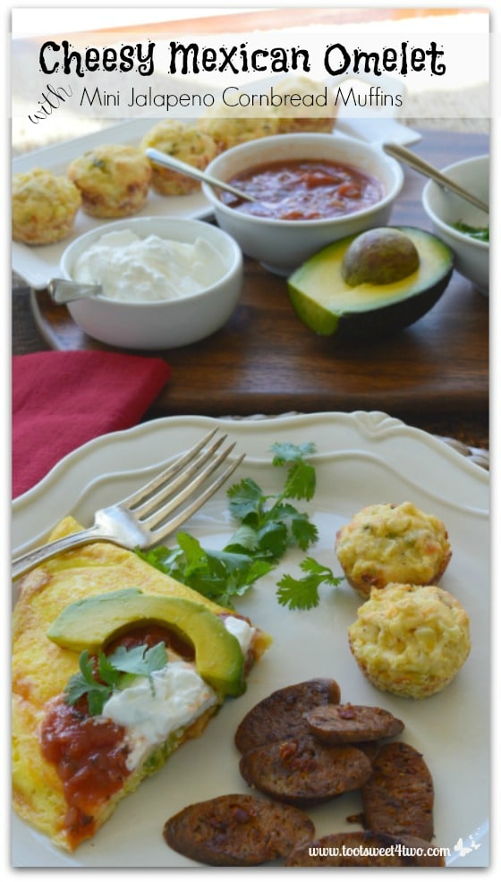 Cheesy Mexican Omelet with Mini Jalapeno Cornbread Muffins