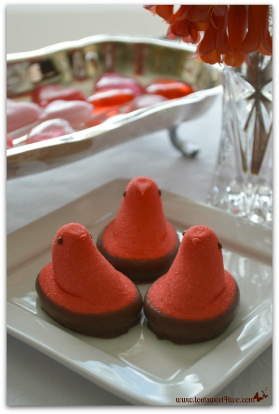 Strawberry Creme Peeps dipped in Milk Chocolate