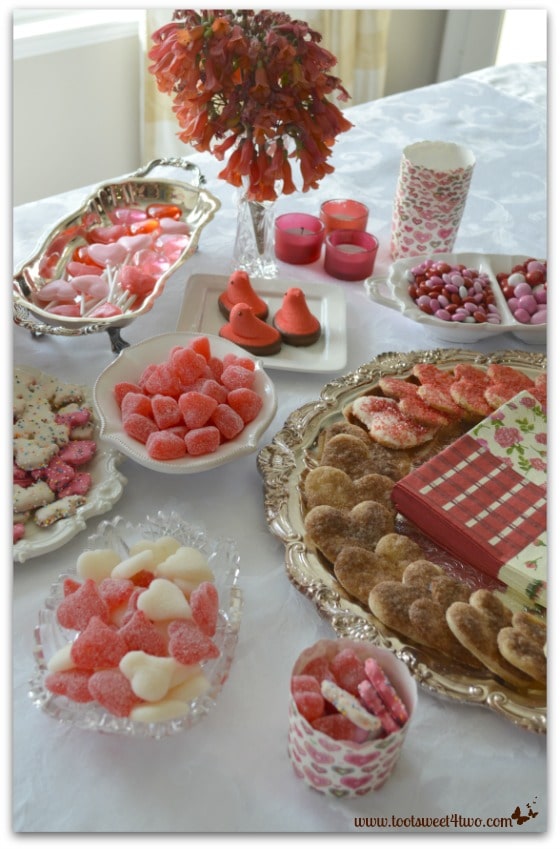 Valentine Candy and Cookie Buffet table