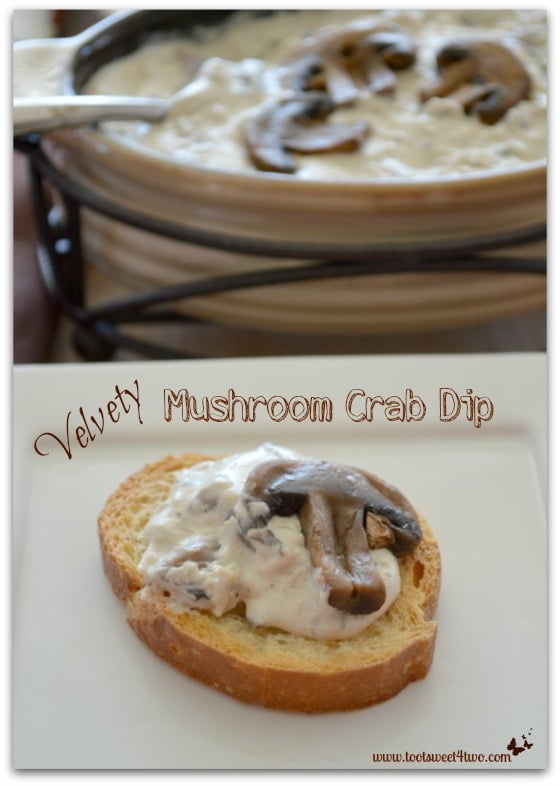 Velvety Mushroom Crab Dip on Crostini
