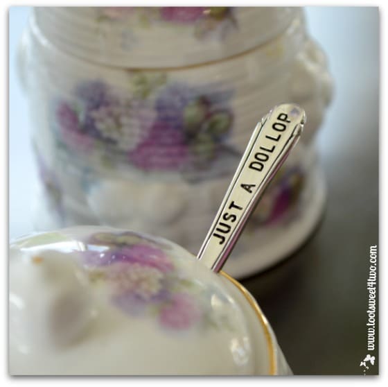 Just a Dollop spoon in sugar bowl - The Charms of Afternoon Tea