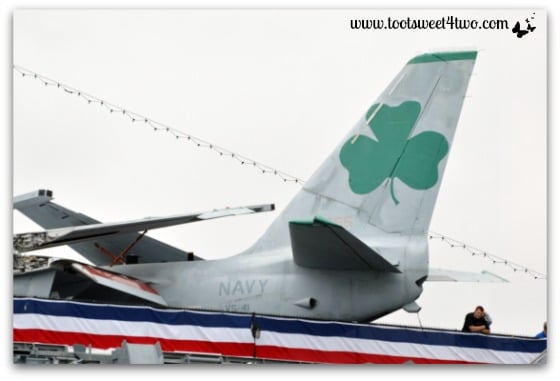 Navy airplane with Shamrock on USS Midway, San Diego