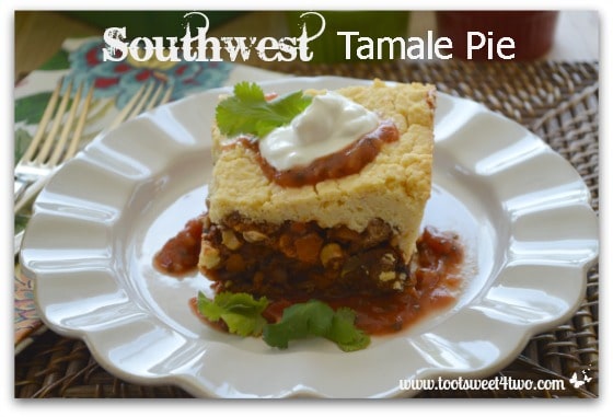 Southwest Tamale Pie close-up on plate