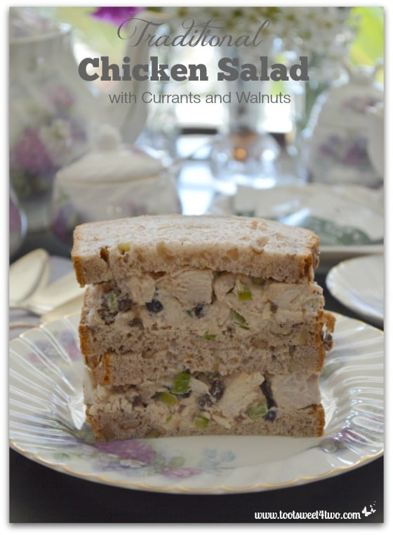 Traditional Chicken Salad with Currants and Walnuts close-up