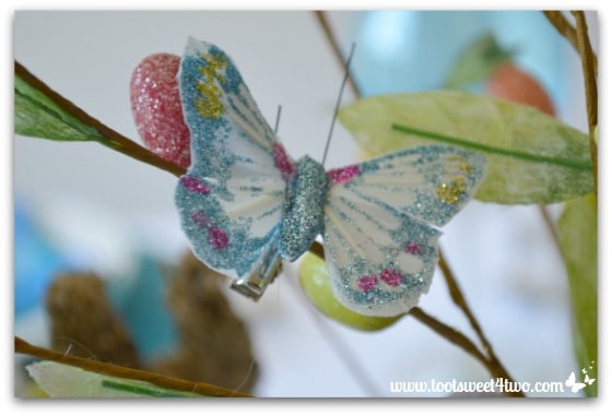 Blue glitter butterfly - Decorating the Table for an Easter Celebration