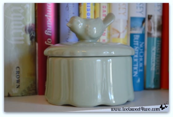 Cute green ceramic bird jar - 42 Things in Your Home Office and Library