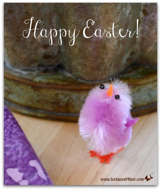 Cute tiny purple chenille Easter chick