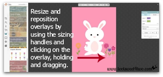 Here Comes Peter Cottontail tutorial - Step 6 - Resizing and repositioning overlays in PicMonkey