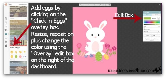 Here Comes Peter Cottontail tutorial - Step 7 - Change the overlay's color in PicMonkey