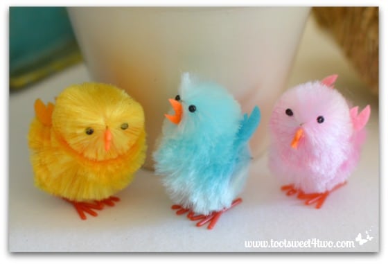Little chennille chicks - Decorating the Table for an Easter Celebration