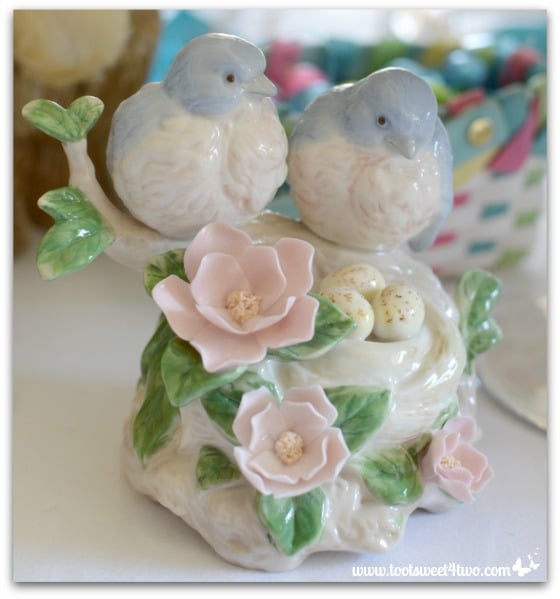 Porcelain Bluebirds - Decorating the Table for an Easter Celebration